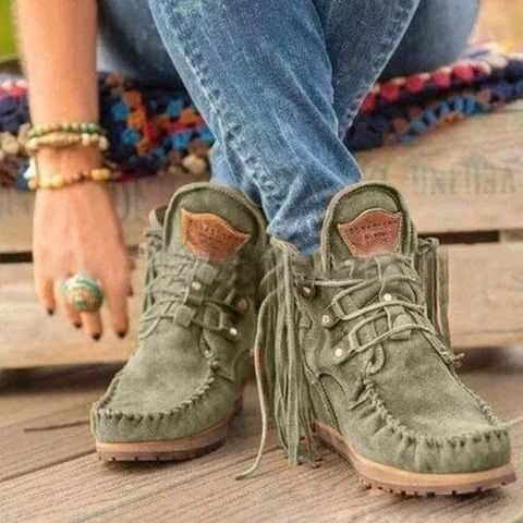 Foreign trade cross-border large size Chelsea tassel short boots women's autumn and winter new European and American women's boots flat tide
