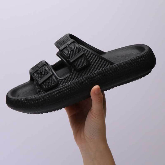 Cross-border 4CM new summer Borken shoes indoor and outdoor stepping on shit feeling EVA couple slippers home soft bottom sandals and slippers for women